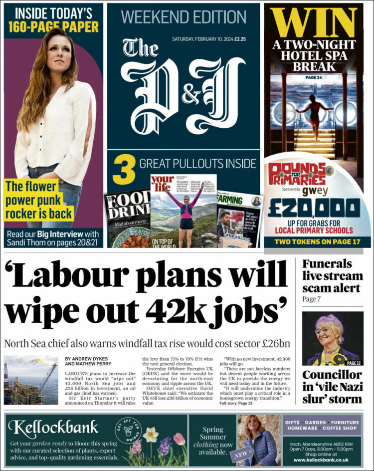 Portada de The Press and Journal (Reino Unido)