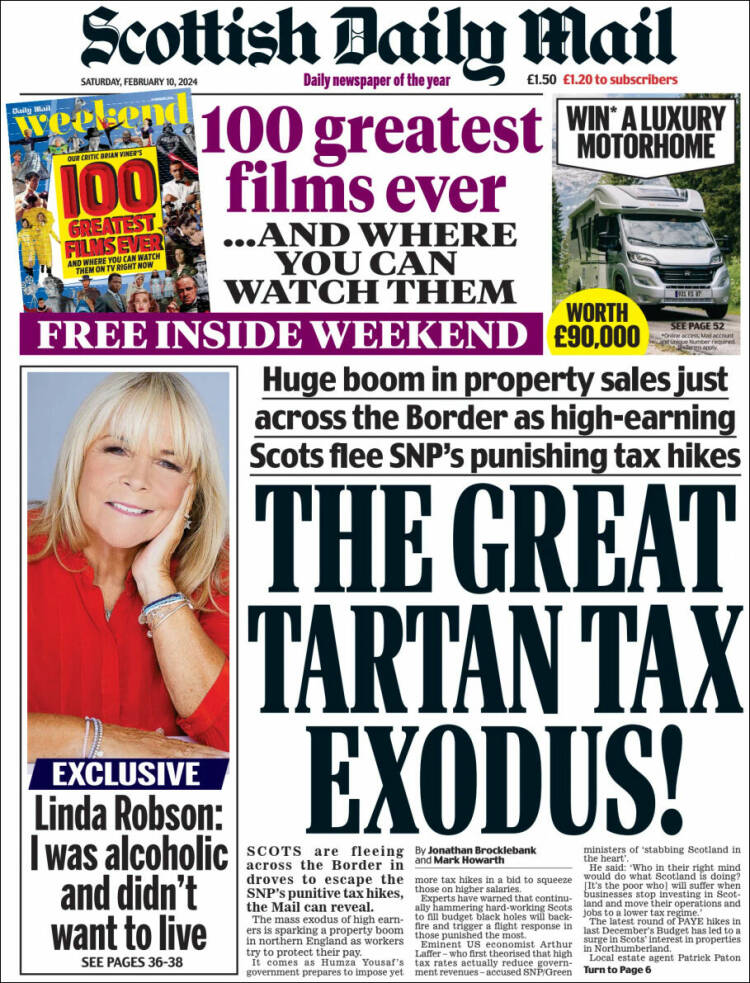 Portada de Scottish Daily Mail (Reino Unido)