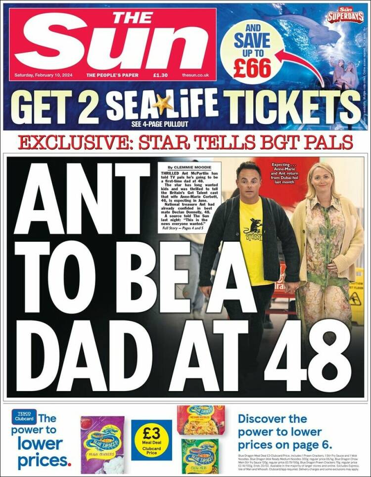 Portada de The Sun (Reino Unido)