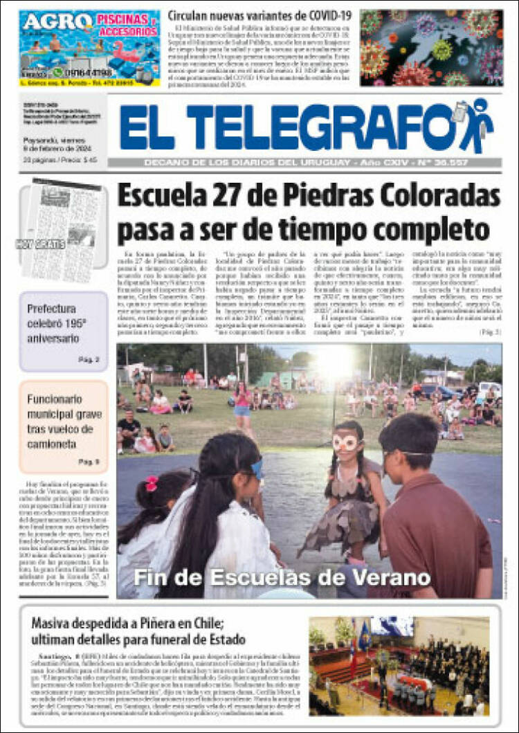 Portada de El Telégrafo (Uruguay)