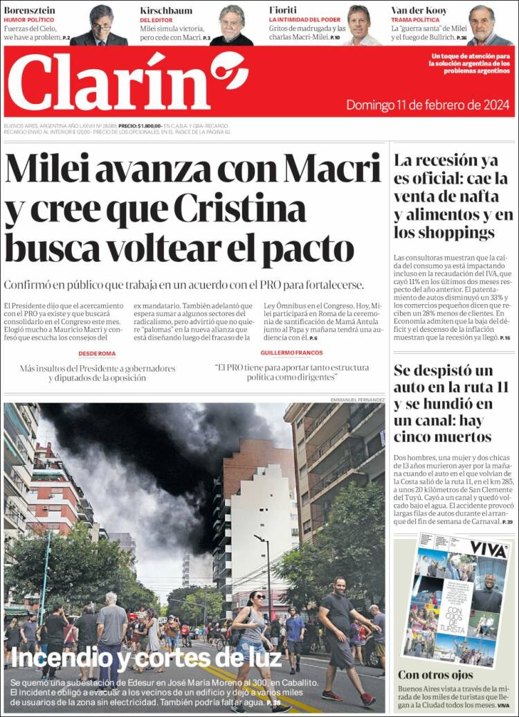 Portada de Clarín (Argentina)