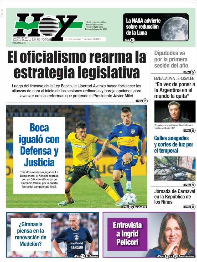 Portada de Diario Hoy (Argentina)