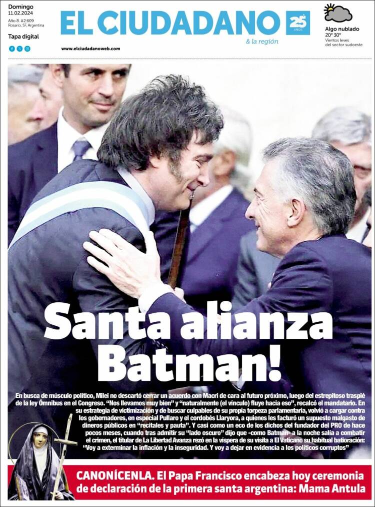 Portada de Diario El Ciudadano (Argentina)