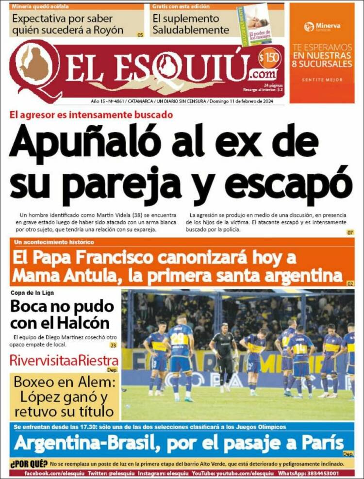 Portada de El Esquiu (Argentina)