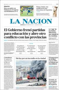 Portada de La Nación (Argentina)