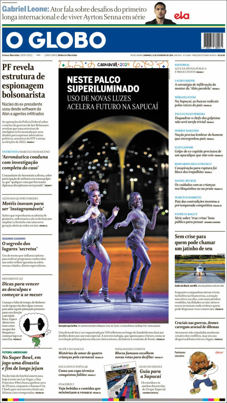 Portada de O Globo (Brasil)