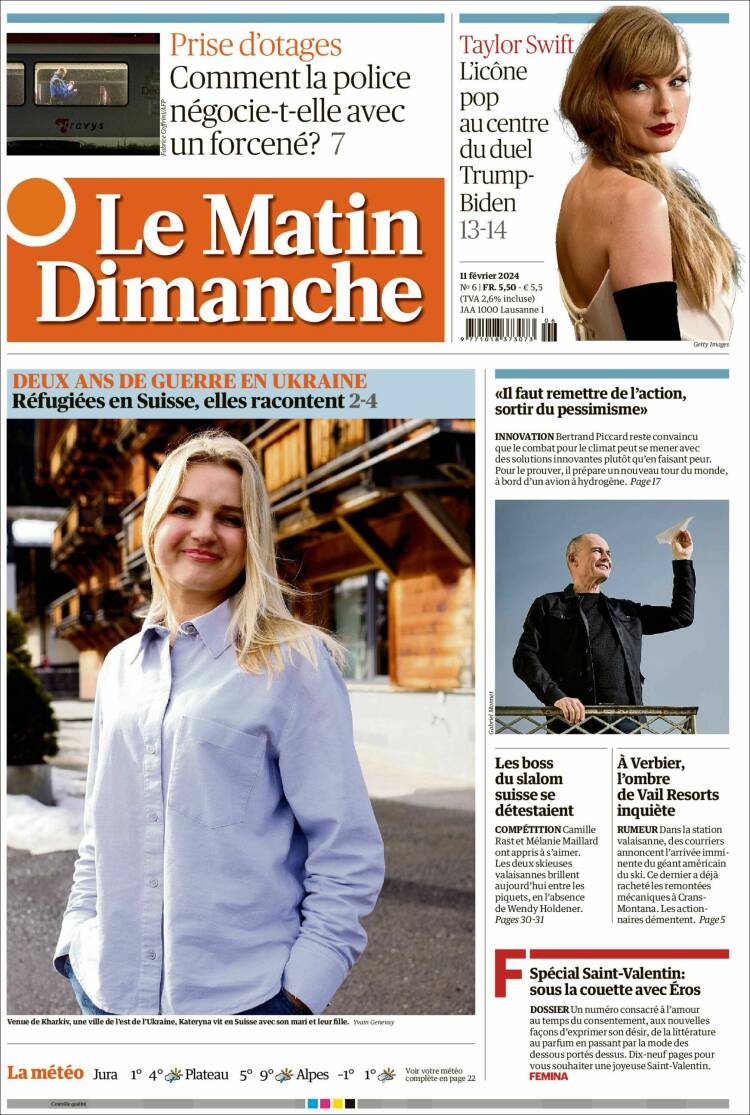 Portada de Le Matin (Suiza)