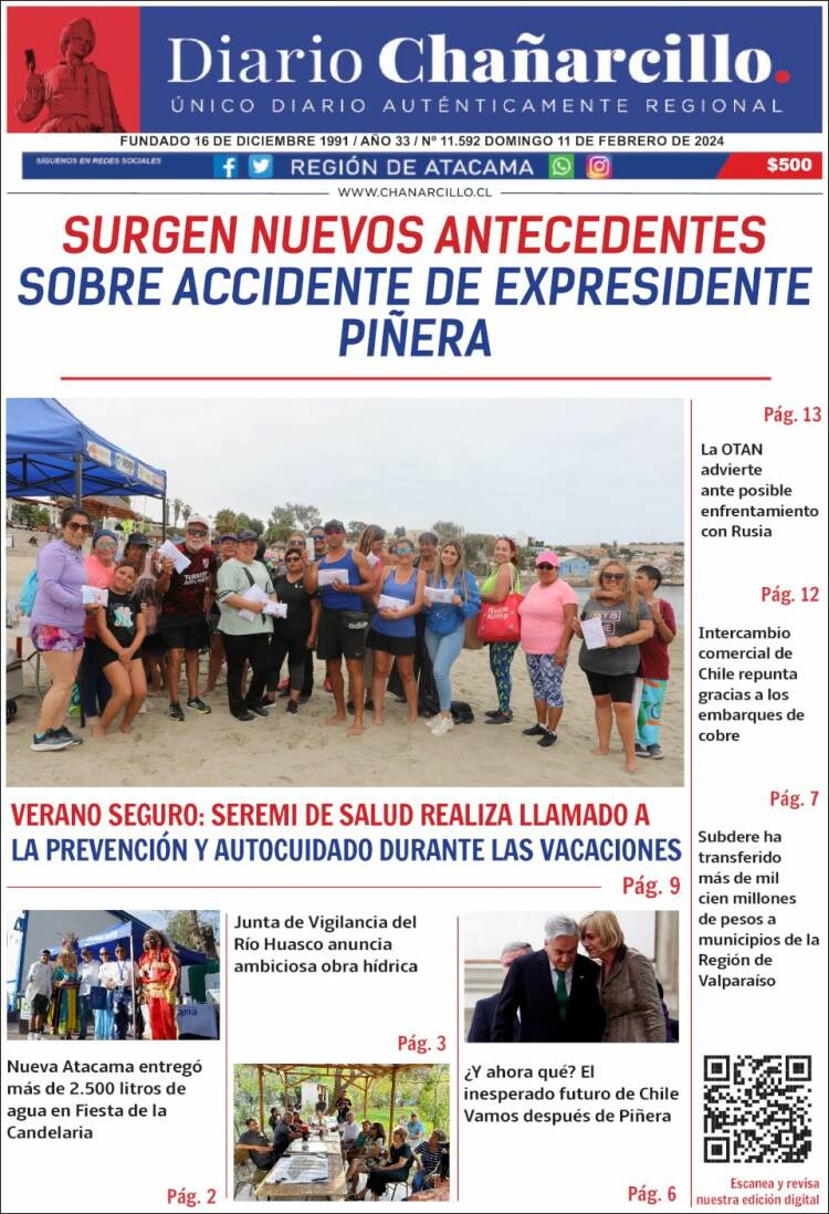 Portada de Diario Chañarcillo (Chile)