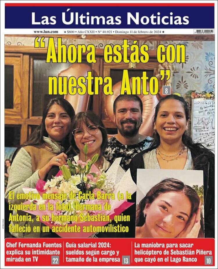 Portada de Las Últimas Noticias (Chile)