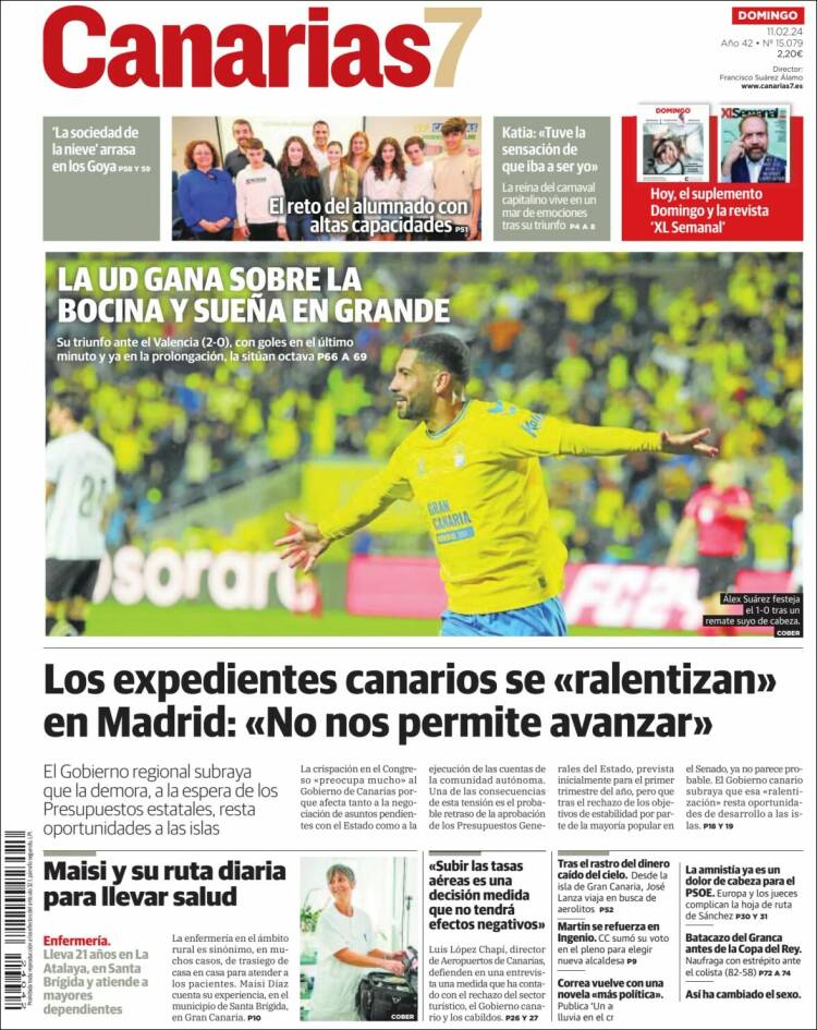 Portada de Canarias 7 (España)