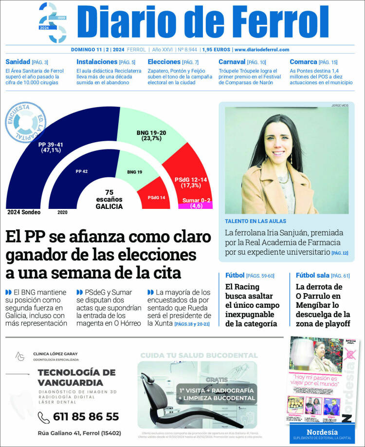 Portada de Diario de Ferrol (España)