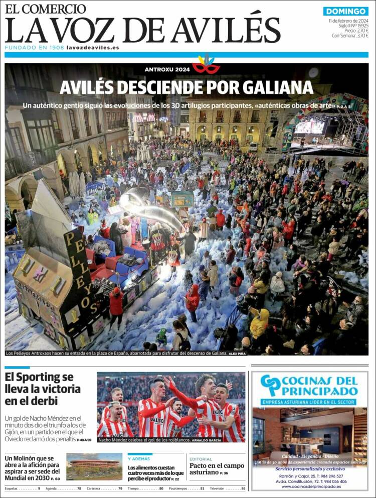 Portada de El Comercio - Avilés (España)