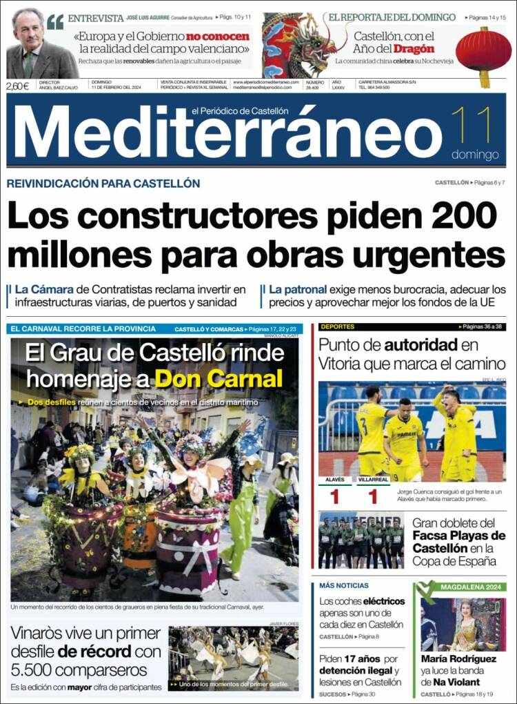 Portada de El Periódico Mediterraneo (España)