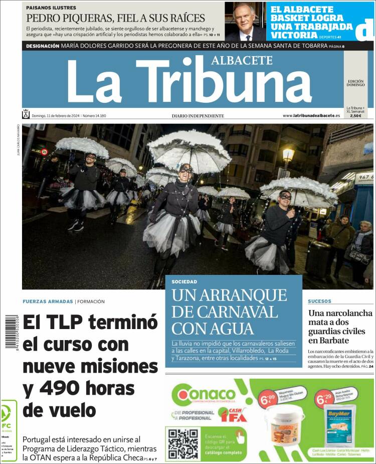 Portada de La Tribuna de Albacete (España)