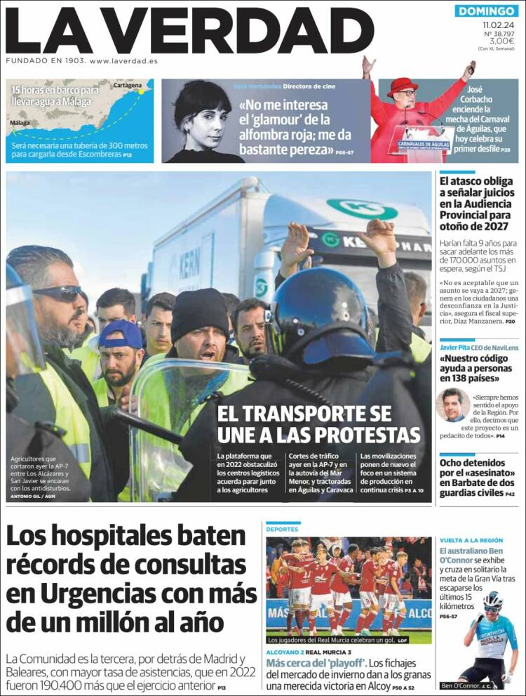 Portada de La Verdad de Murcia (Espa&ntilde;a)