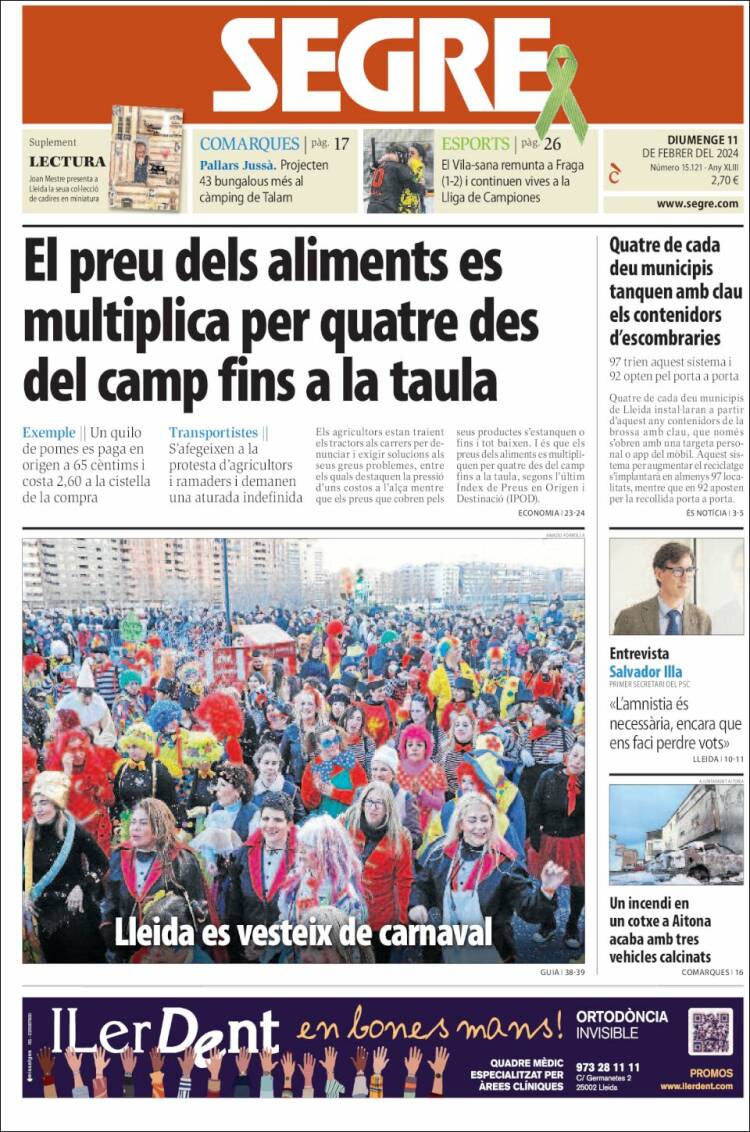 Portada de Segre (España)