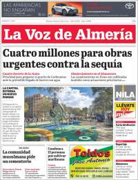 Portada de La Voz de Almería (España)