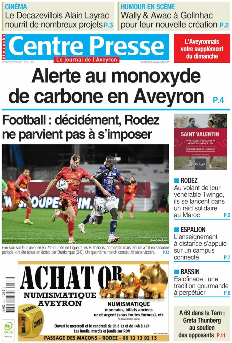Portada de Centre Presse (Francia)