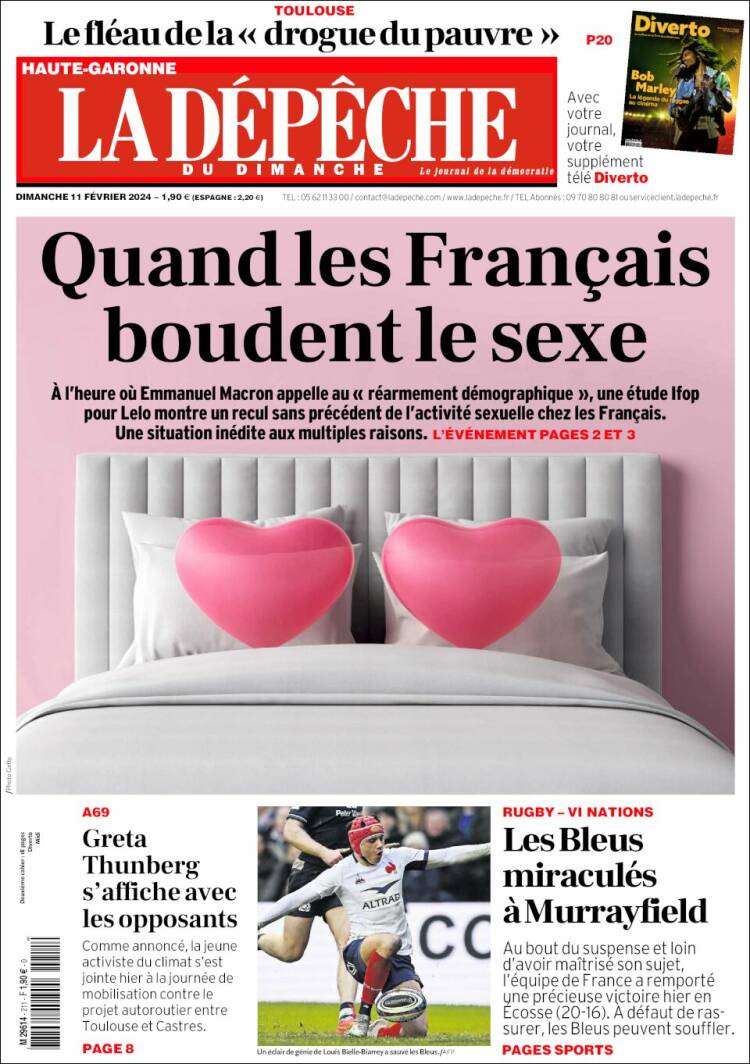 Portada de La Dépêche du Midi (Francia)