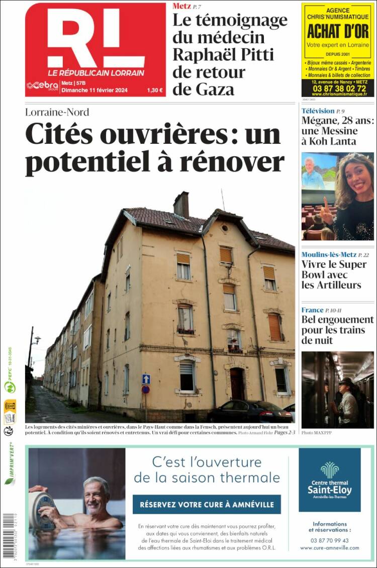 Portada de Le Republicain Lorrain (Francia)