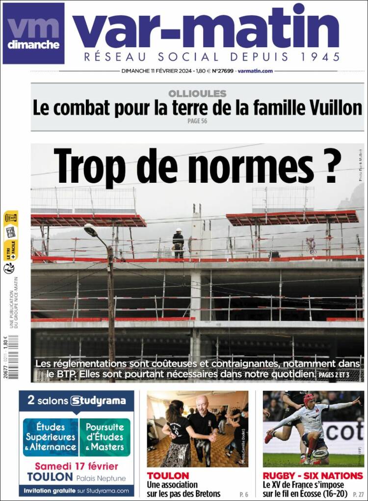 Portada de Var-Matin (Francia)