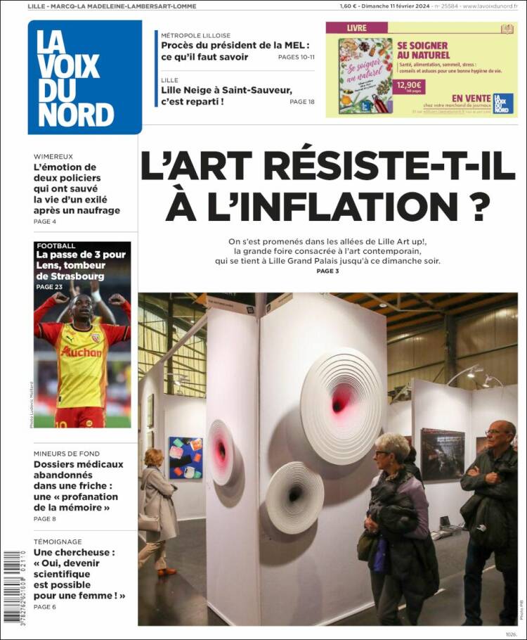 Portada de La Voix du Nord (Francia)