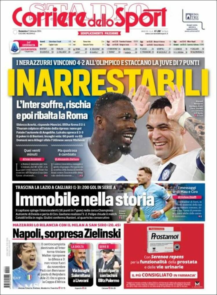 Portada de Corriere dello Sport (Italia)