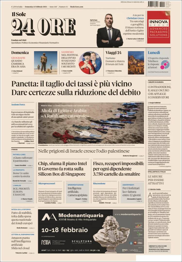 Portada de Il Sole 24 ORE (Italia)