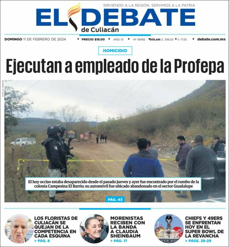 Portada de El Debate de Culiacán (M&eacute;xico)