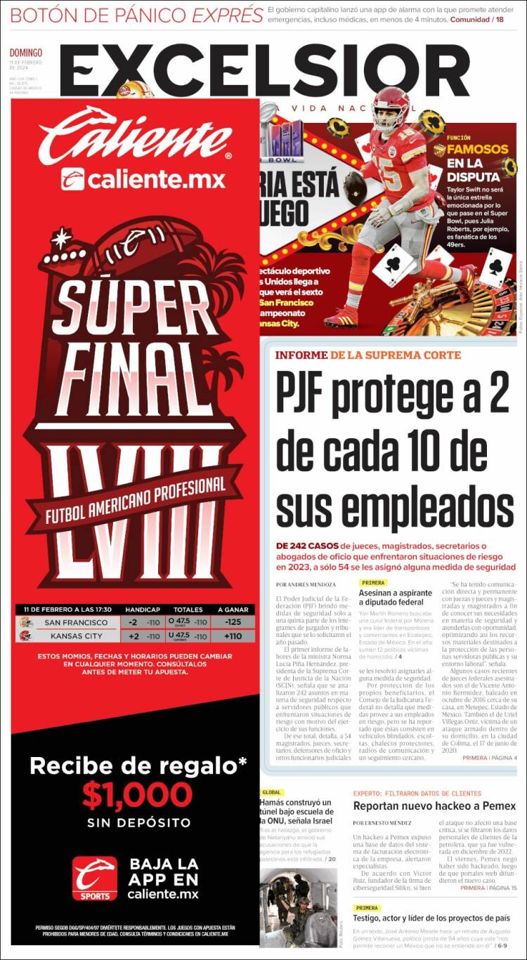 Portada de Excelsior (M&eacute;xico)