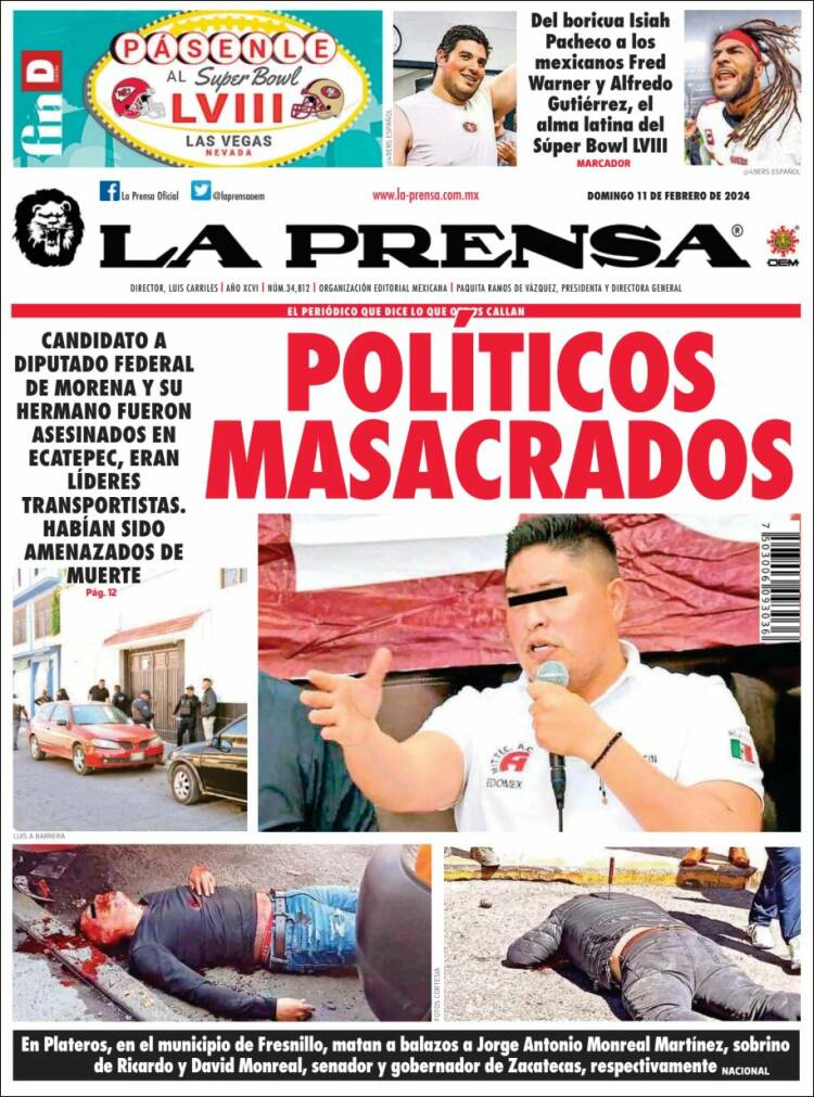 Portada de La Prensa (M&eacute;xico)
