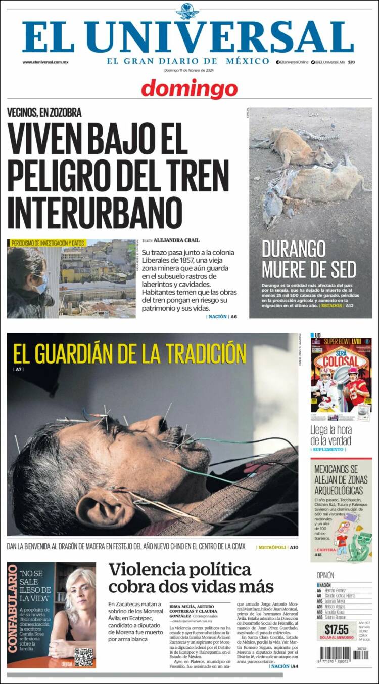 Portada de El Universal (M&eacute;xico)