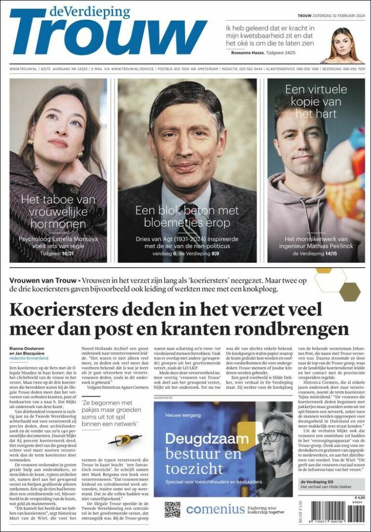 Portada de Trouw (Pa&iacute;ses Bajos)