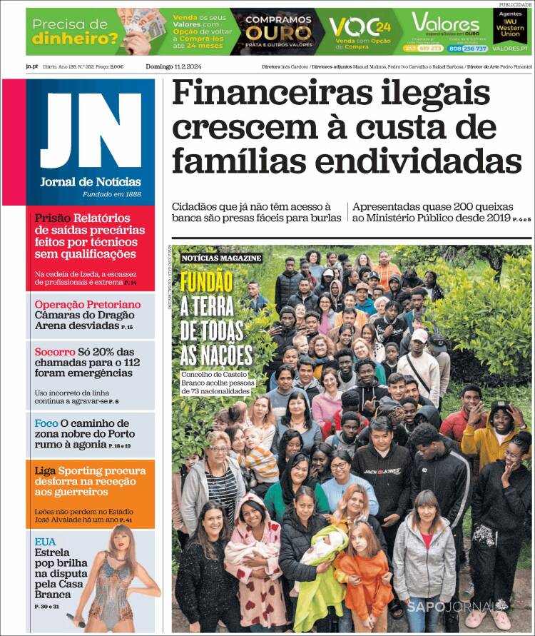 Portada de Jornal de Notícias (Portugal)