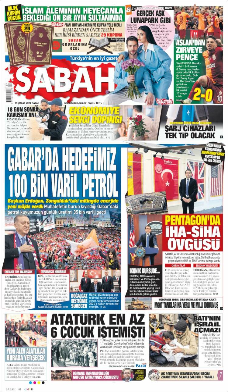 Portada de Sabah (Turqu&iacute;a)