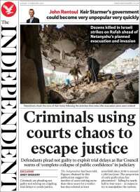 Portada de The Independent (Reino Unido)