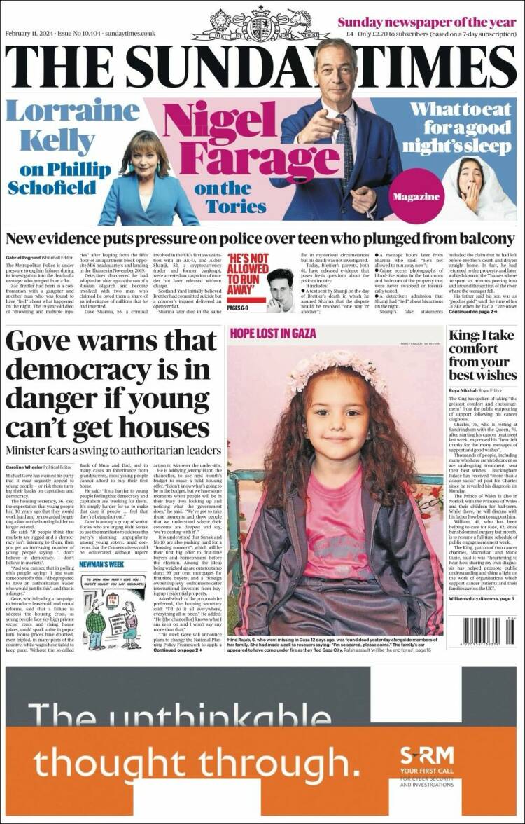 Portada de The Times (Reino Unido)