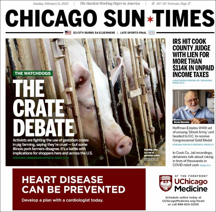 Portada de Chicago Sun-Times (USA)