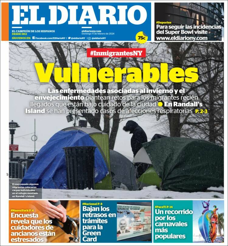 Portada de El Diario NY (USA)