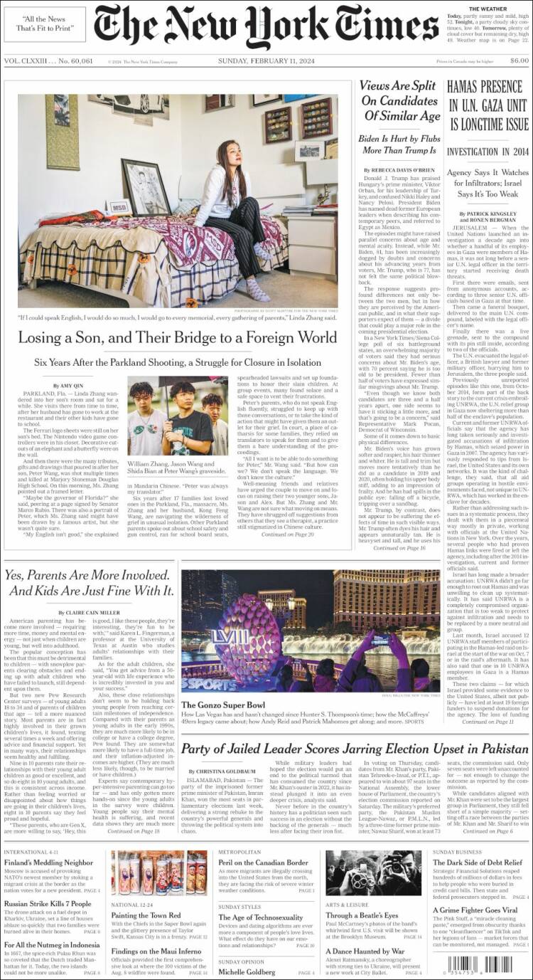 Portada de New York Times (USA)