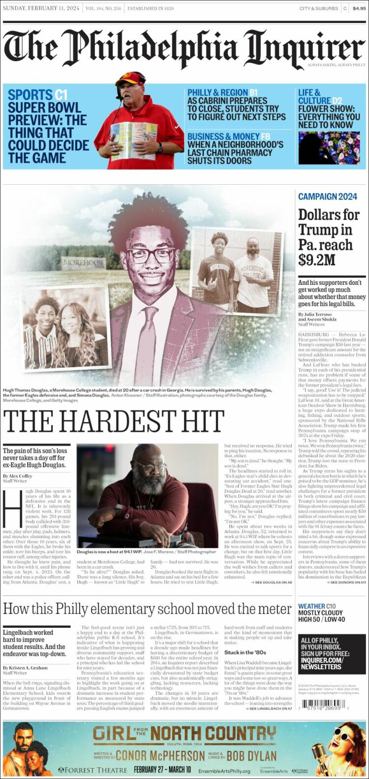 Portada de Philadelphia Inquirer (USA)