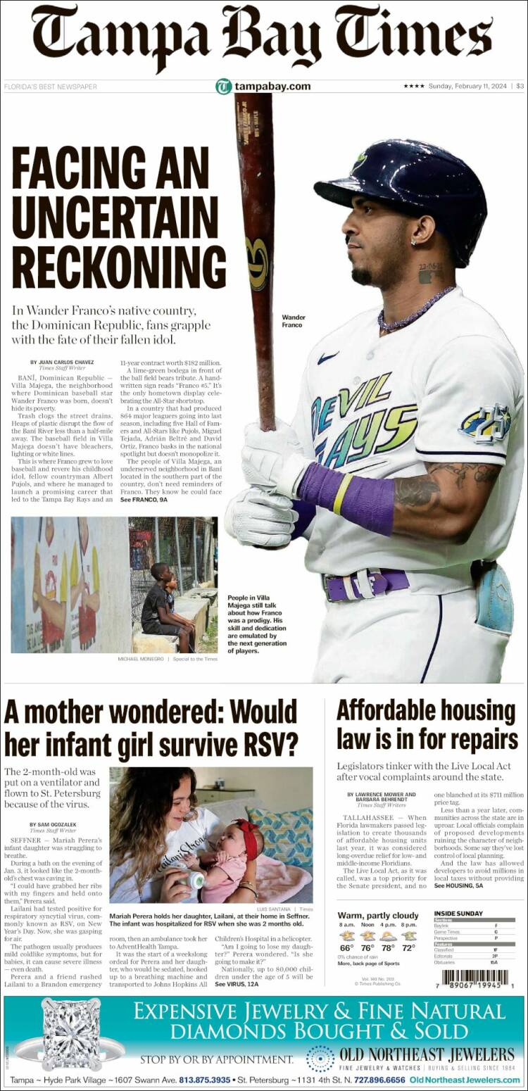 Portada de Tampa Bay Times (USA)