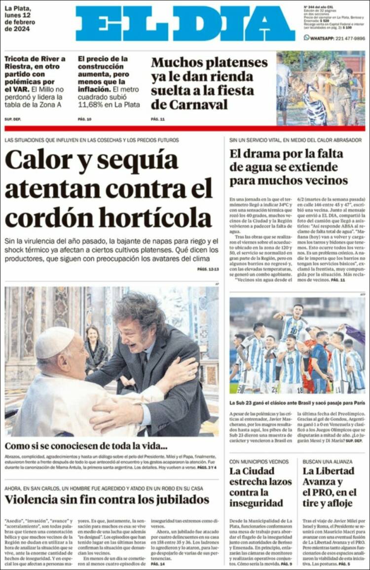 Portada de El Día de la Plata (Argentina)