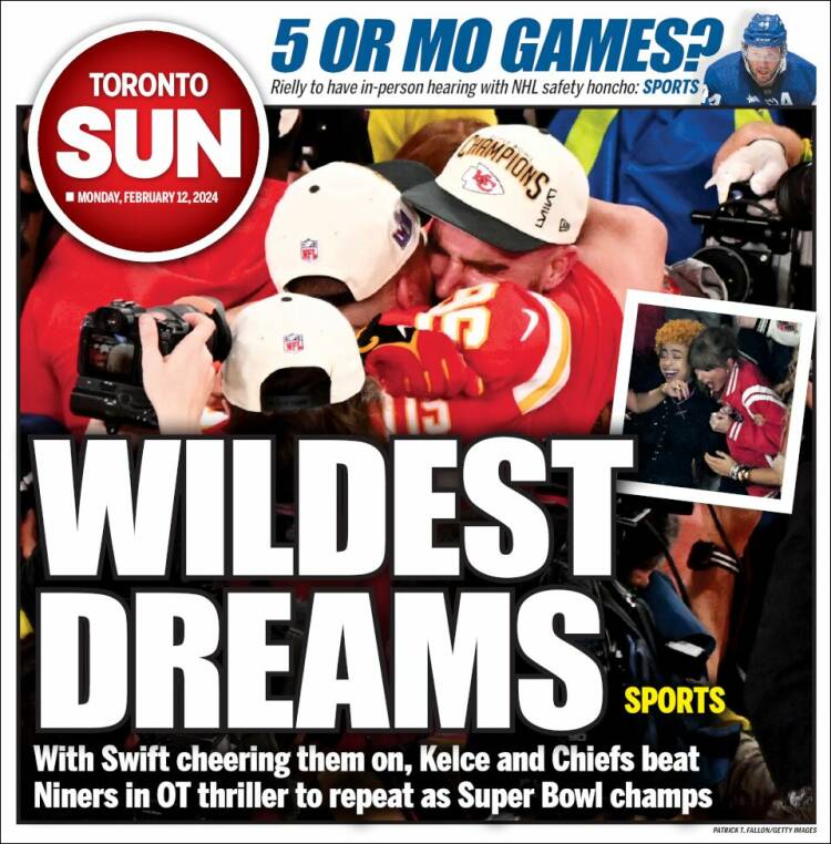 Portada de The Toronto Sun (Canadá)