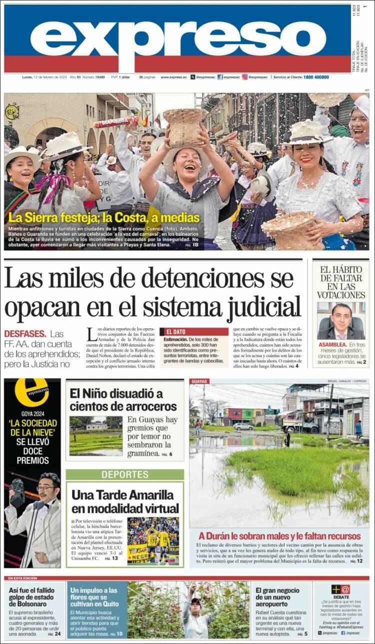Portada de Expreso (Ecuador)