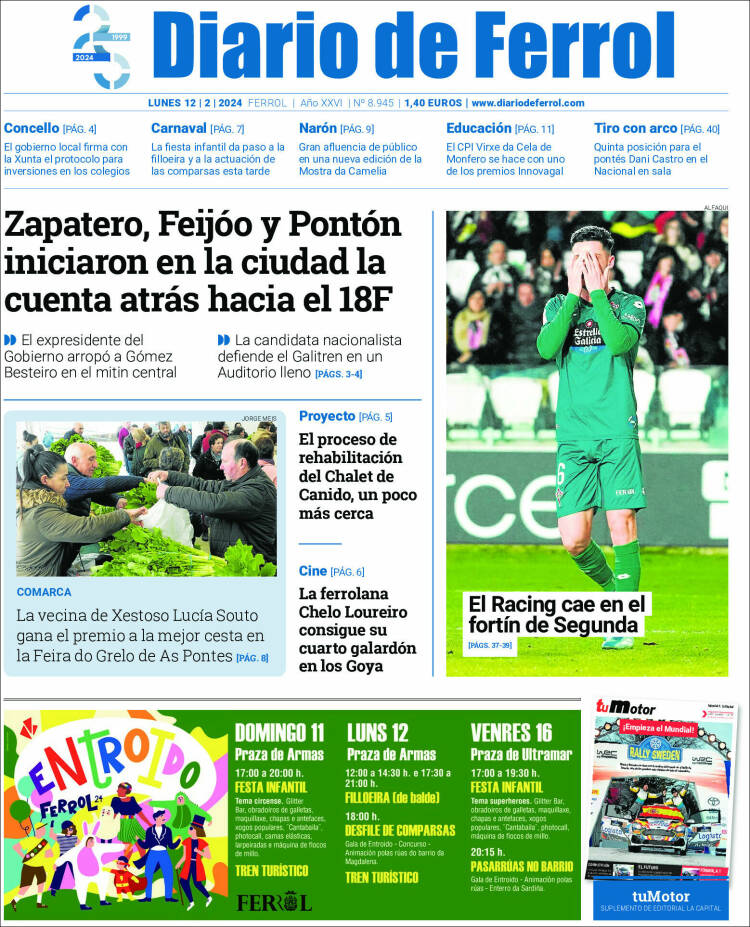 Portada de Diario de Ferrol (España)