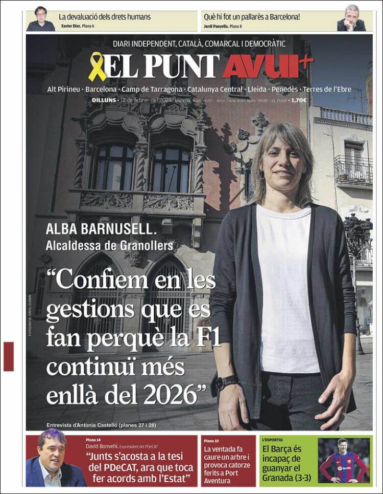 Portada de El Punt Avui (España)