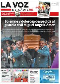 Portada de La Voz de Cádiz (España)