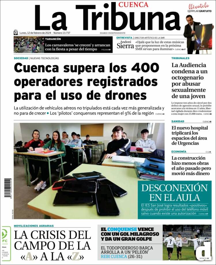 Portada de La Tribuna de Cuenca (España)