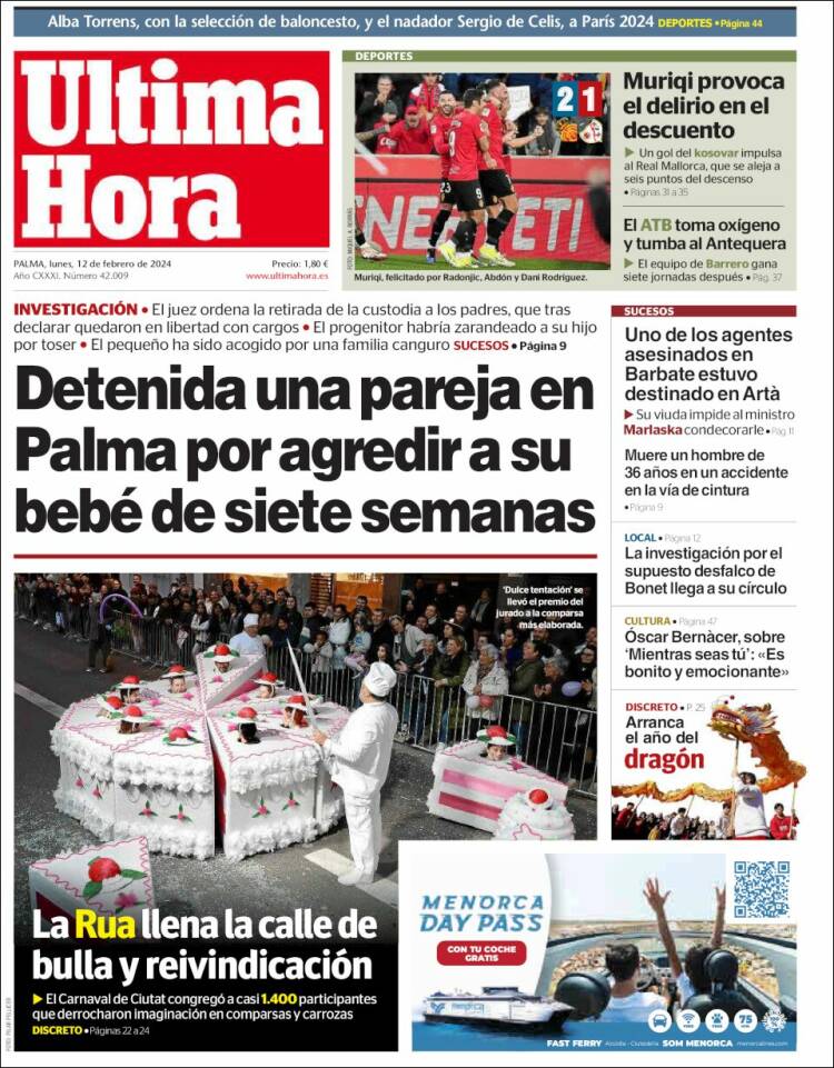 Portada de Última Hora (España)